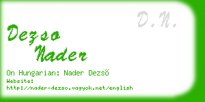 dezso nader business card